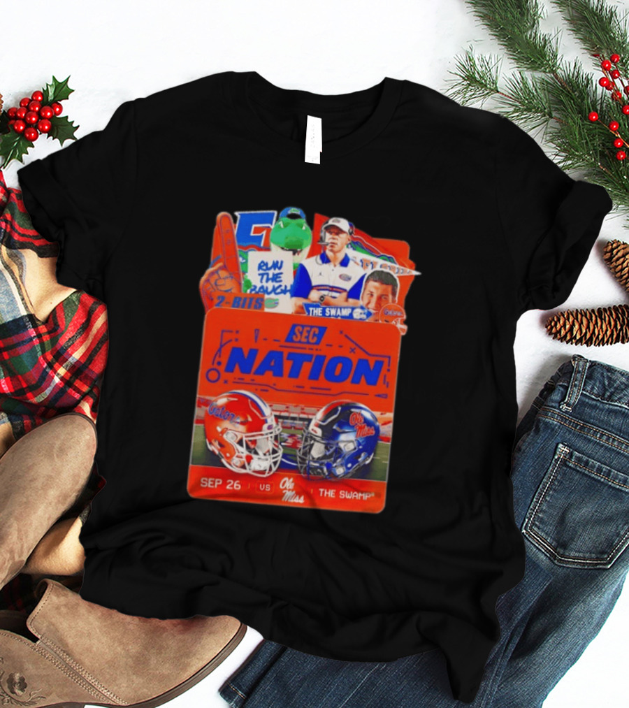 SEC Nation Florida Gators Vs Ole Miss The Swamp September 26 Helmets Football Rivalry T-Shirt