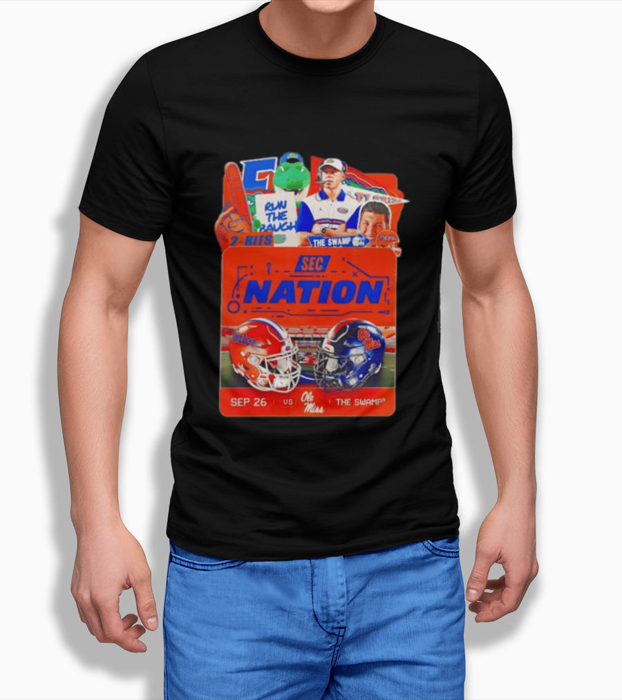 SEC Nation Florida Gators Vs Ole Miss The Swamp September 26 Helmets Football Rivalry T-Shirt