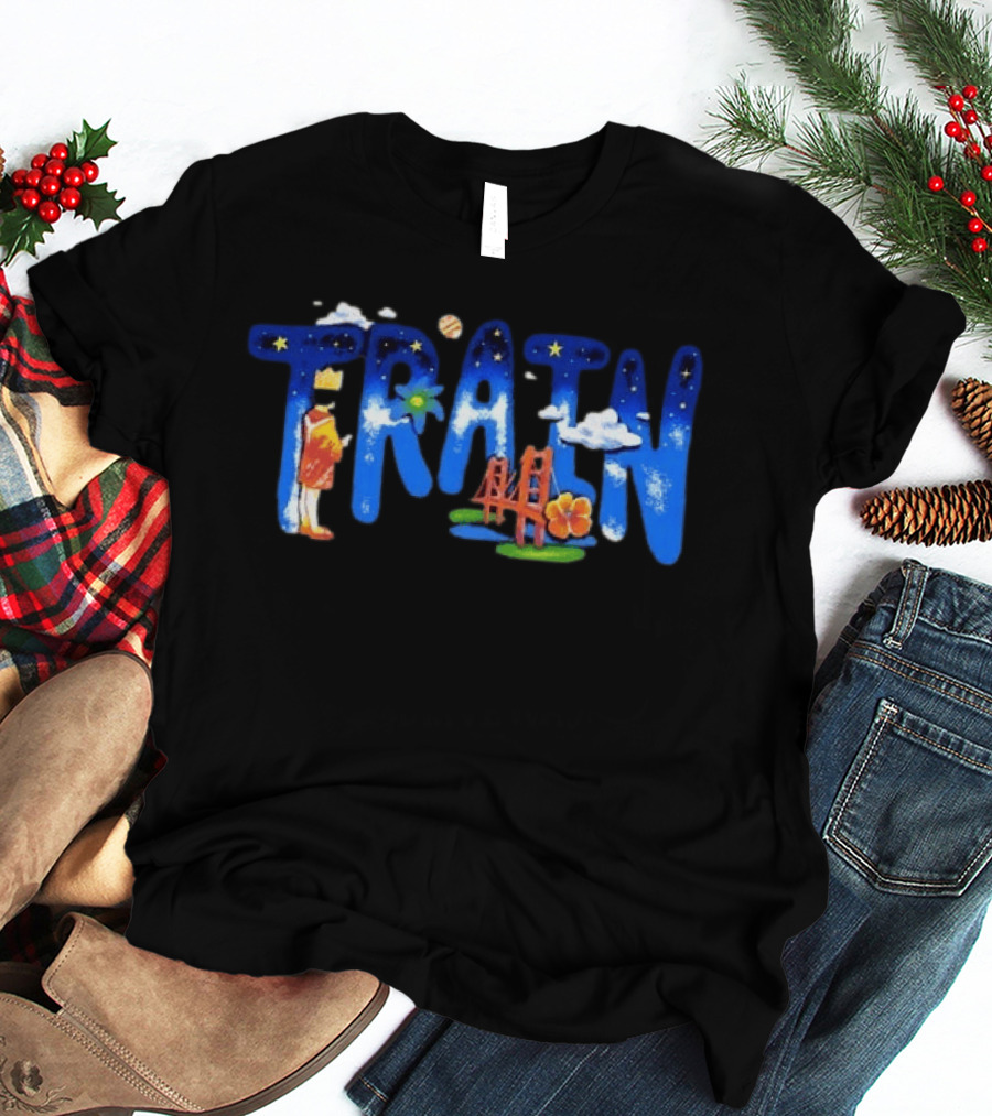 Train Trans Siberian Starry Tour 2026 Golden Gate Bridge Clouds And Stars T-Shirt