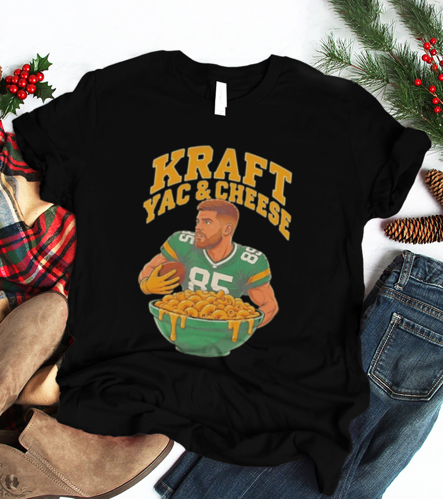 Kraft Yac & Cheese Green Bay Packers 85 Football Player With Bowl T-Shirt