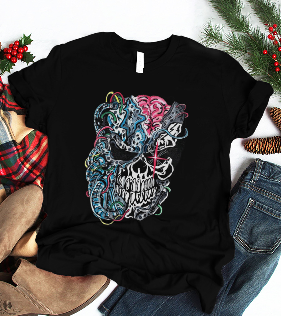 Warrenlotas Cybernetic Skull Art Piece T-Shirt