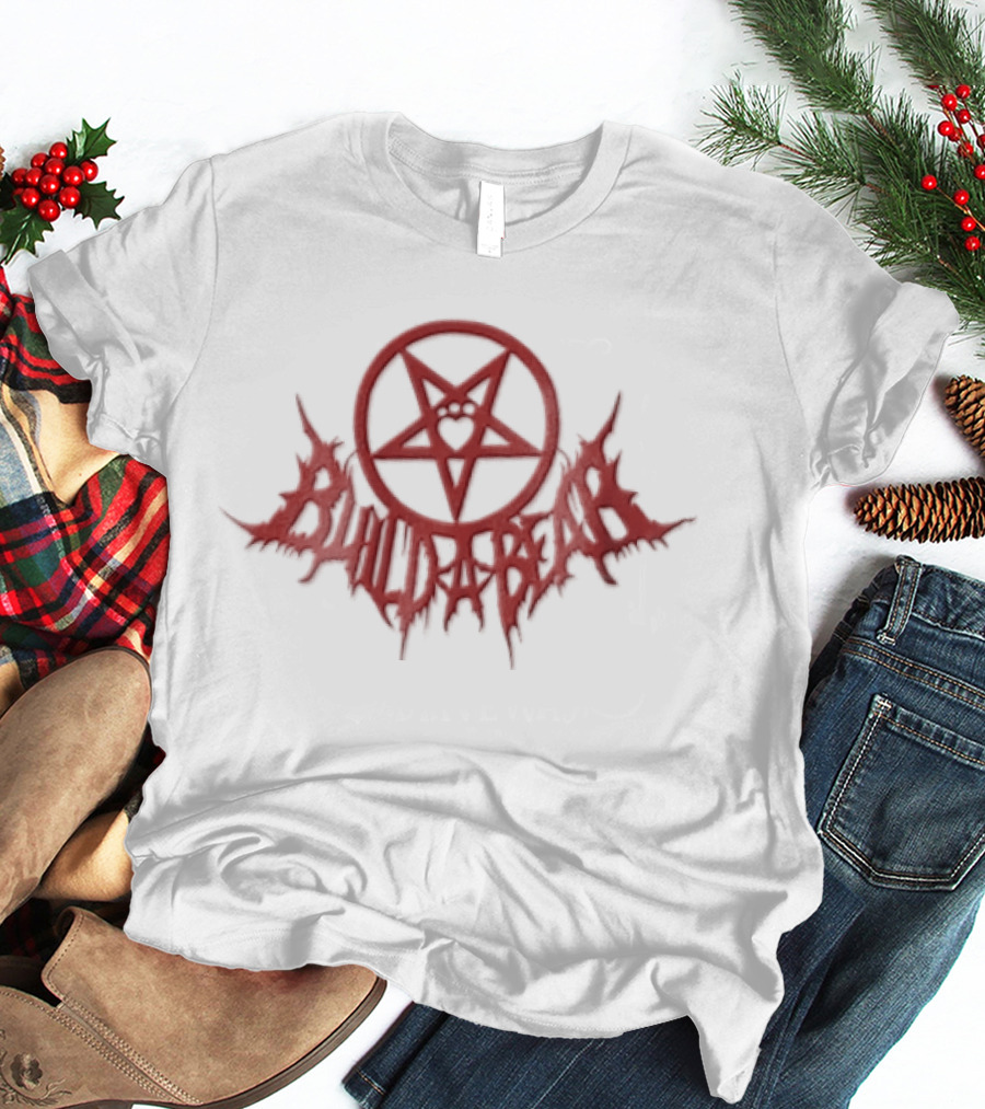 Build A Bear Red Pentagram Heart Paw T-Shirt
