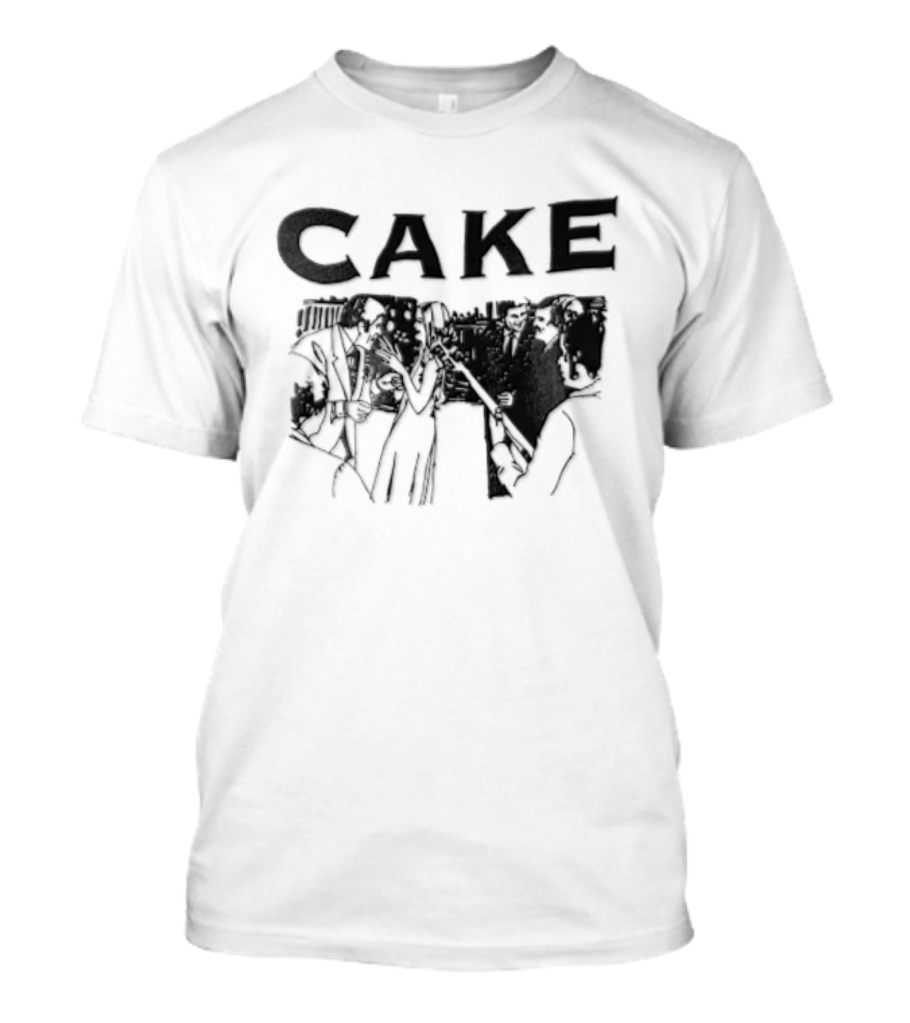 CAKE Band Silhouette In Suits With Instruments T-Shirt