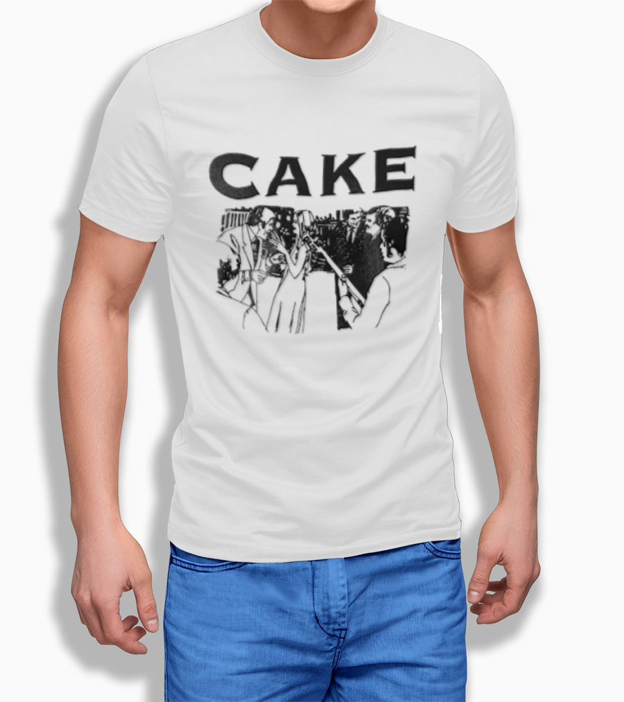 CAKE Band Silhouette In Suits With Instruments T-Shirt