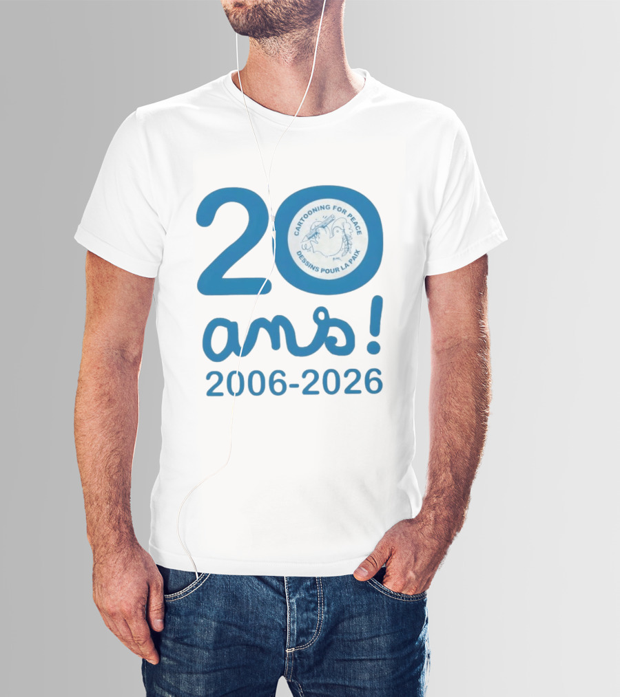 Cartooning For Peace 20 Ans 2006 2026 Dessins Pour La Paix 20th Anniversary T-Shirt