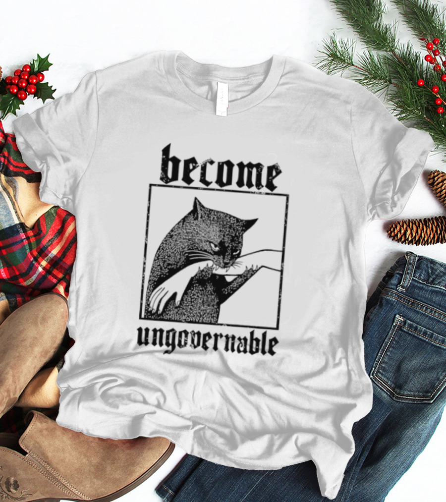 Become Ungovernable Cat Vintage Blackletter T-Shirt