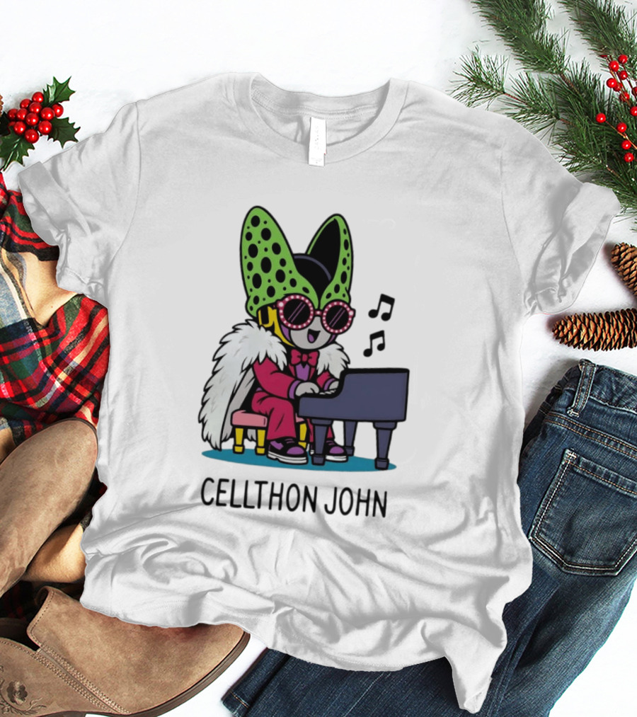Cellthon John Dragon Ball Z Piano Music Fun T-Shirt
