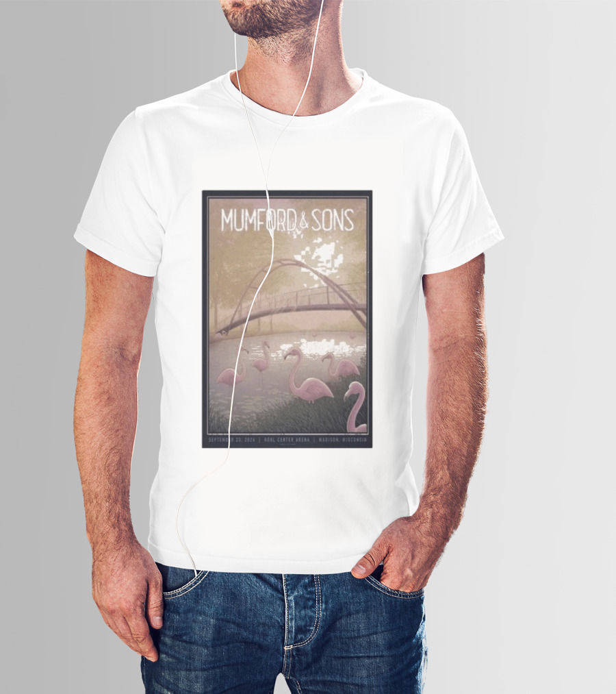 Mumford And Sons Concert Featuring Flamingos At Kohl Center Arena Madison WI September 23 2026 T-Shirt
