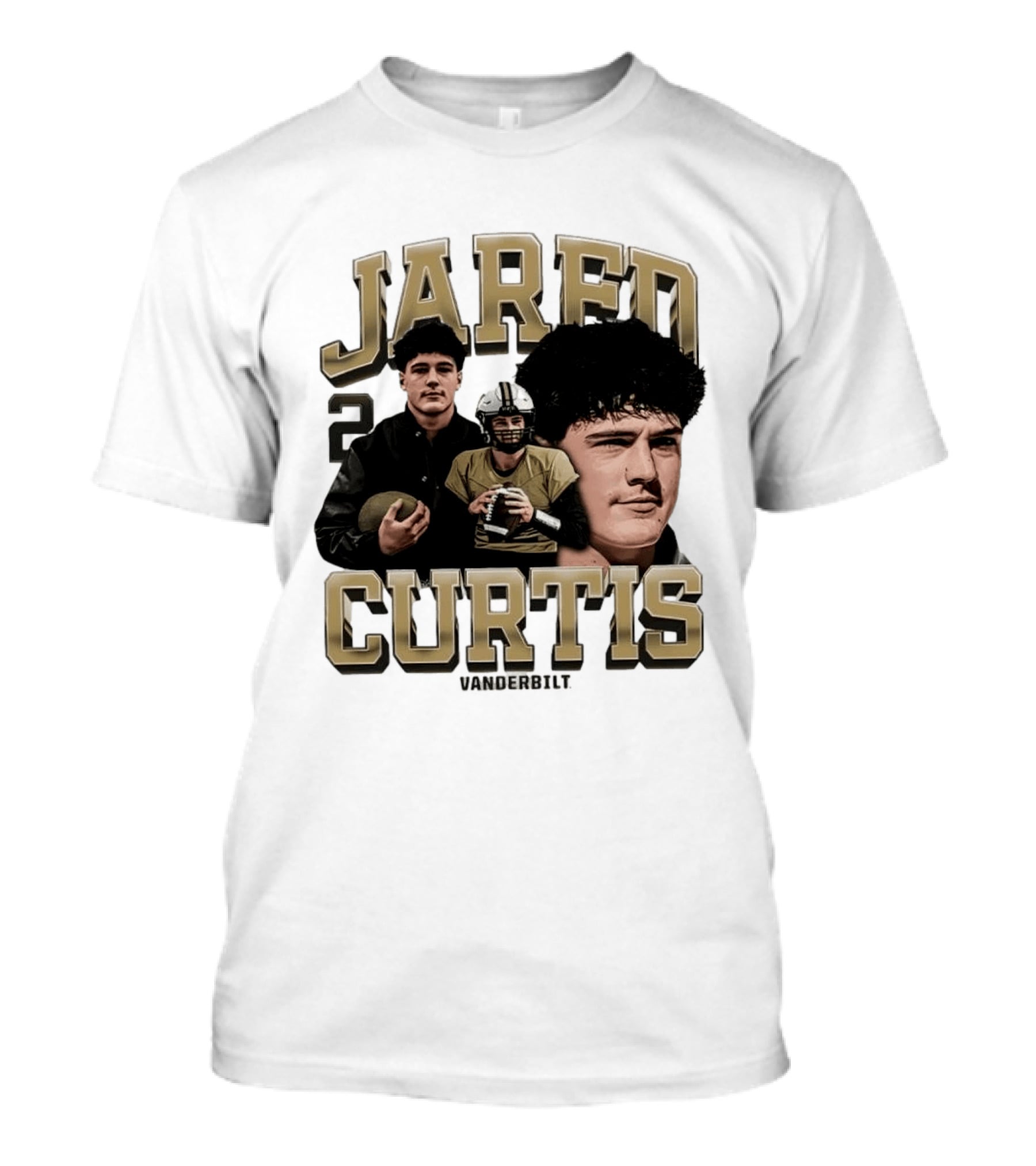 Vanderbilt Jared Curtis Football No 2 Commodores Collage T-Shirt