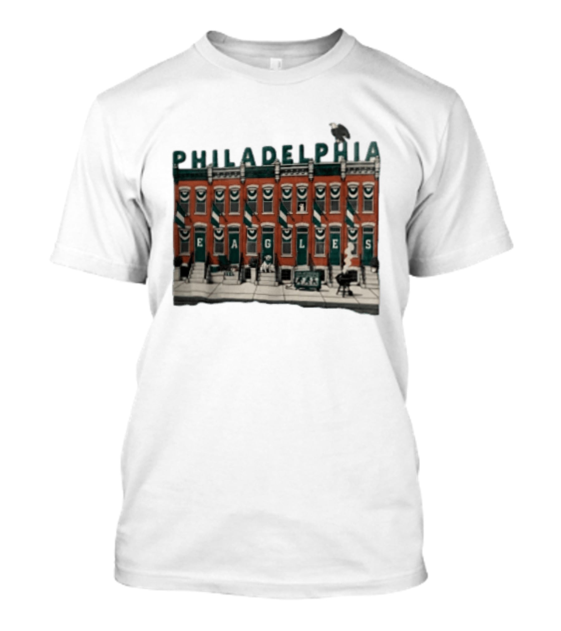 Philadelphia Eagles Birds On The Block Rowhouses T-Shirt