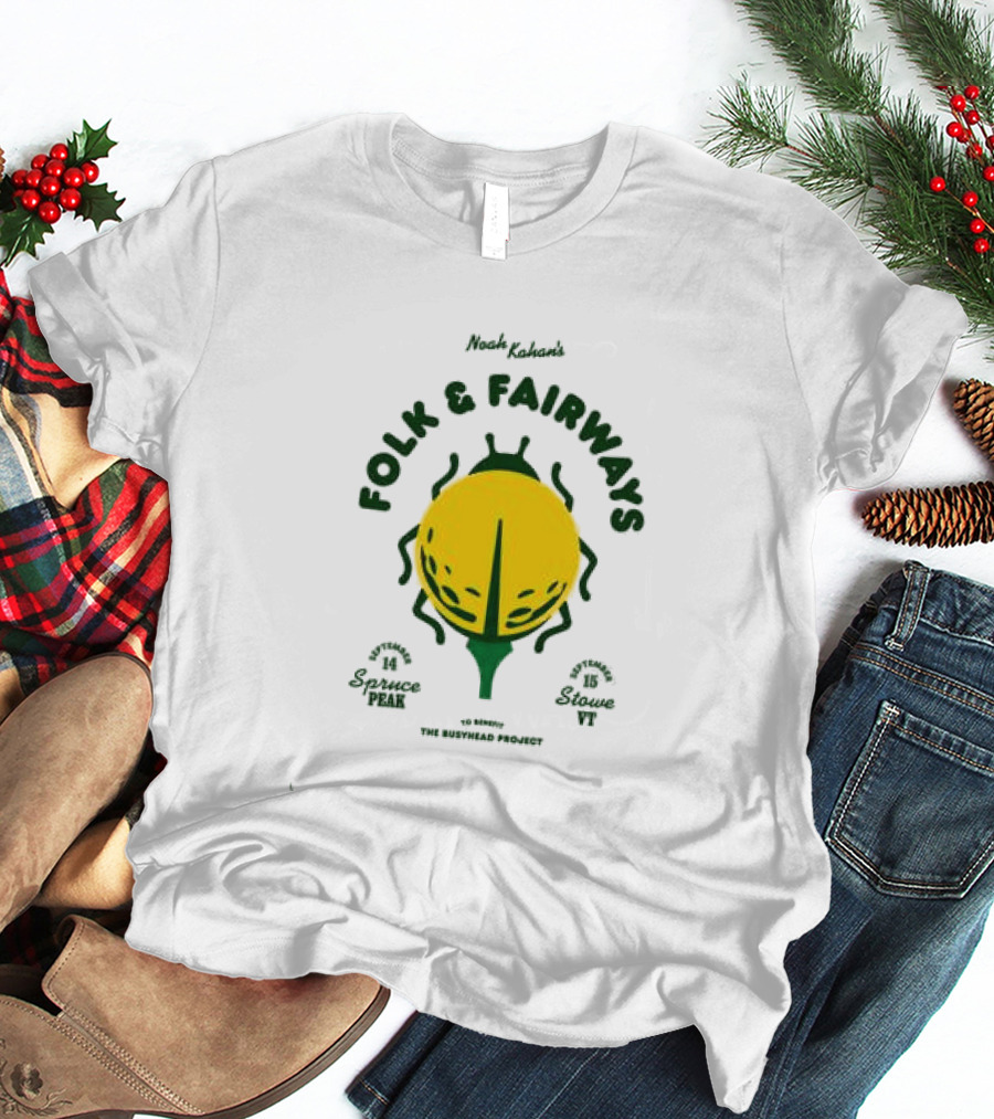 The Busyhead Project Shop 2026 Folk And Fairways Beetle Green Yellow T-Shirt