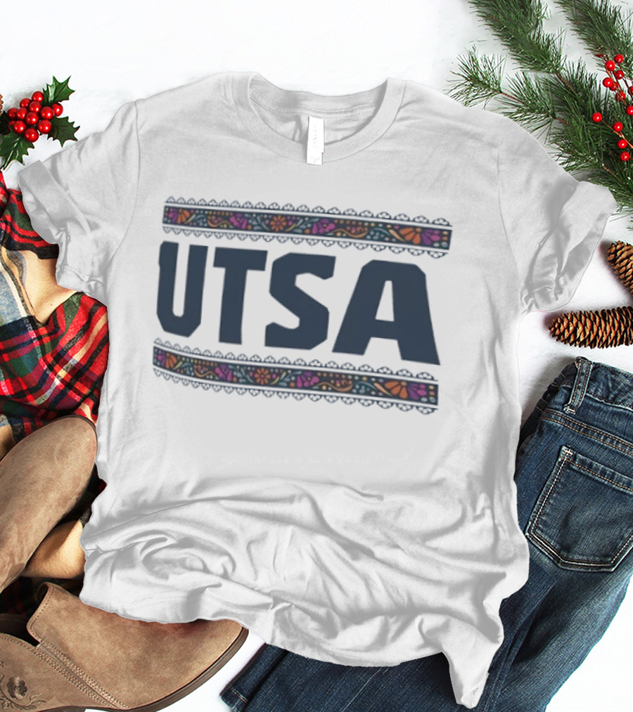 UTSA Hispanic Heritage Folk Roadrunners Floral Motif T-Shirt