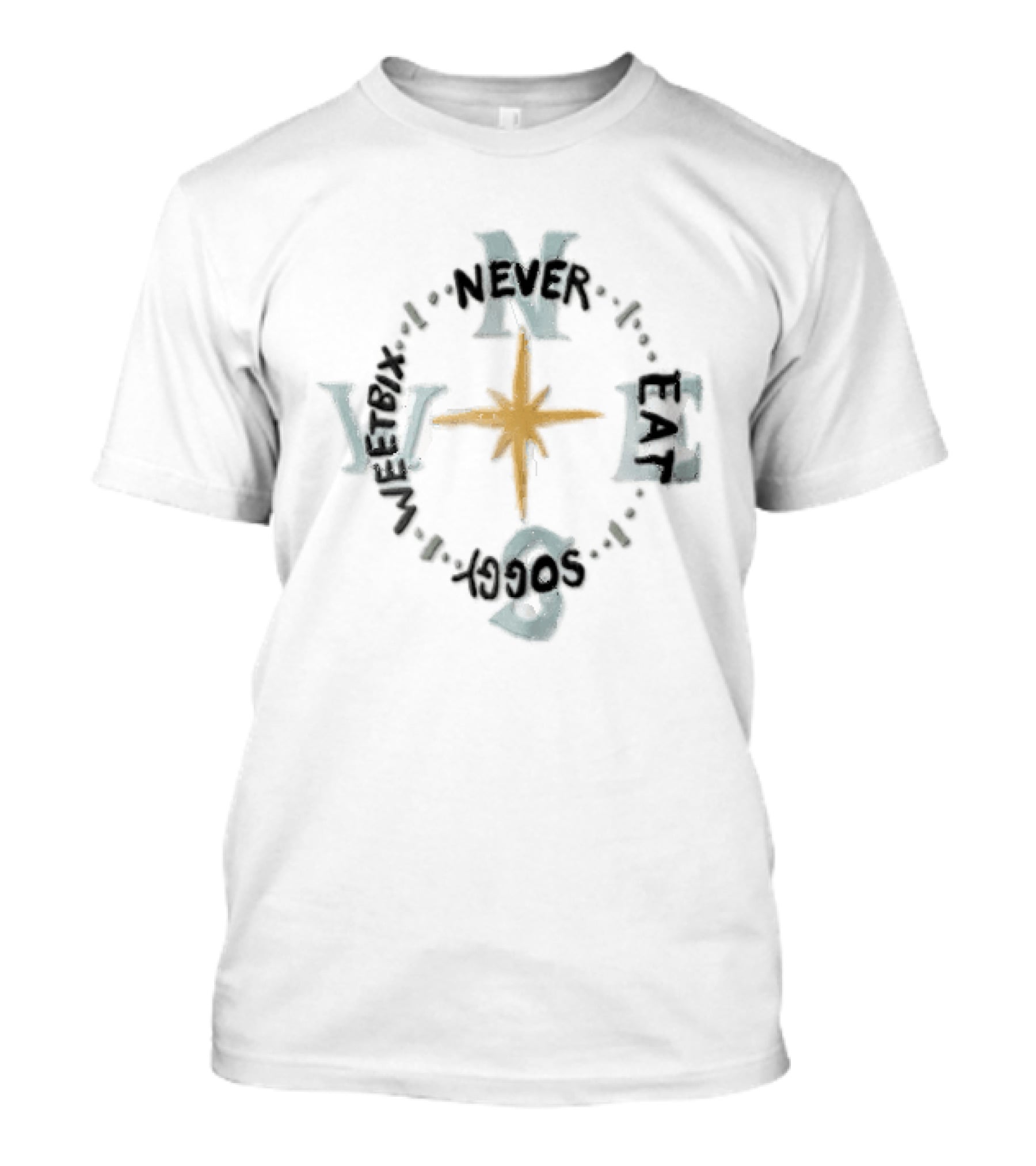 Weetbix Never Eat Soggy Compass Rose North East South West T-Shirt