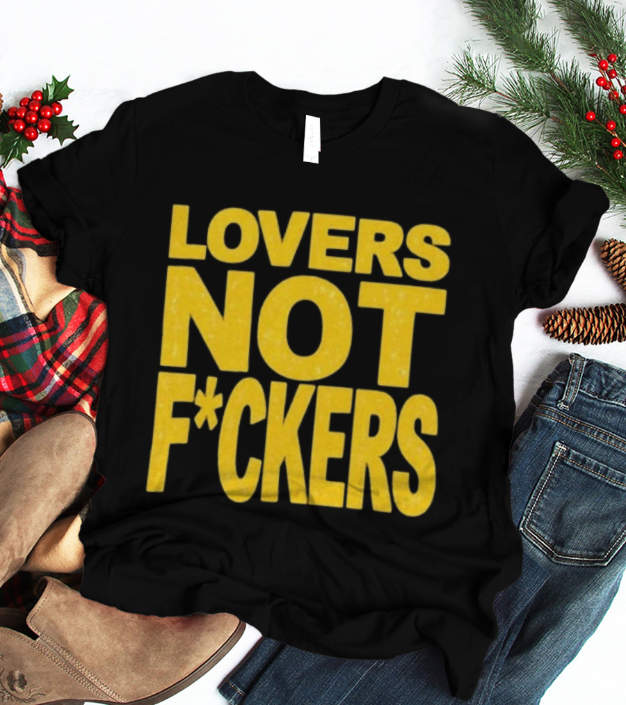 Lovers Not Fckers Bold Yellow T-Shirt