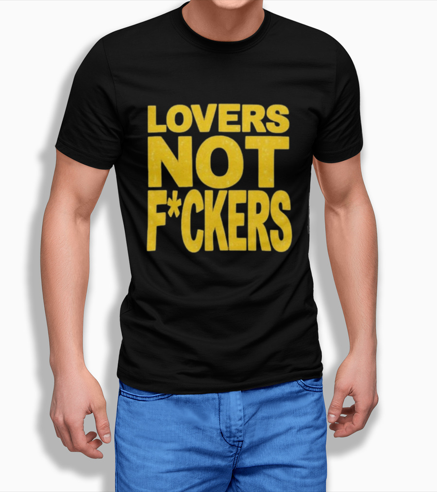 Lovers Not Fckers Bold Yellow T-Shirt