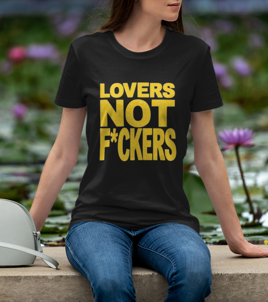 Lovers Not Fckers Bold Yellow T-Shirt