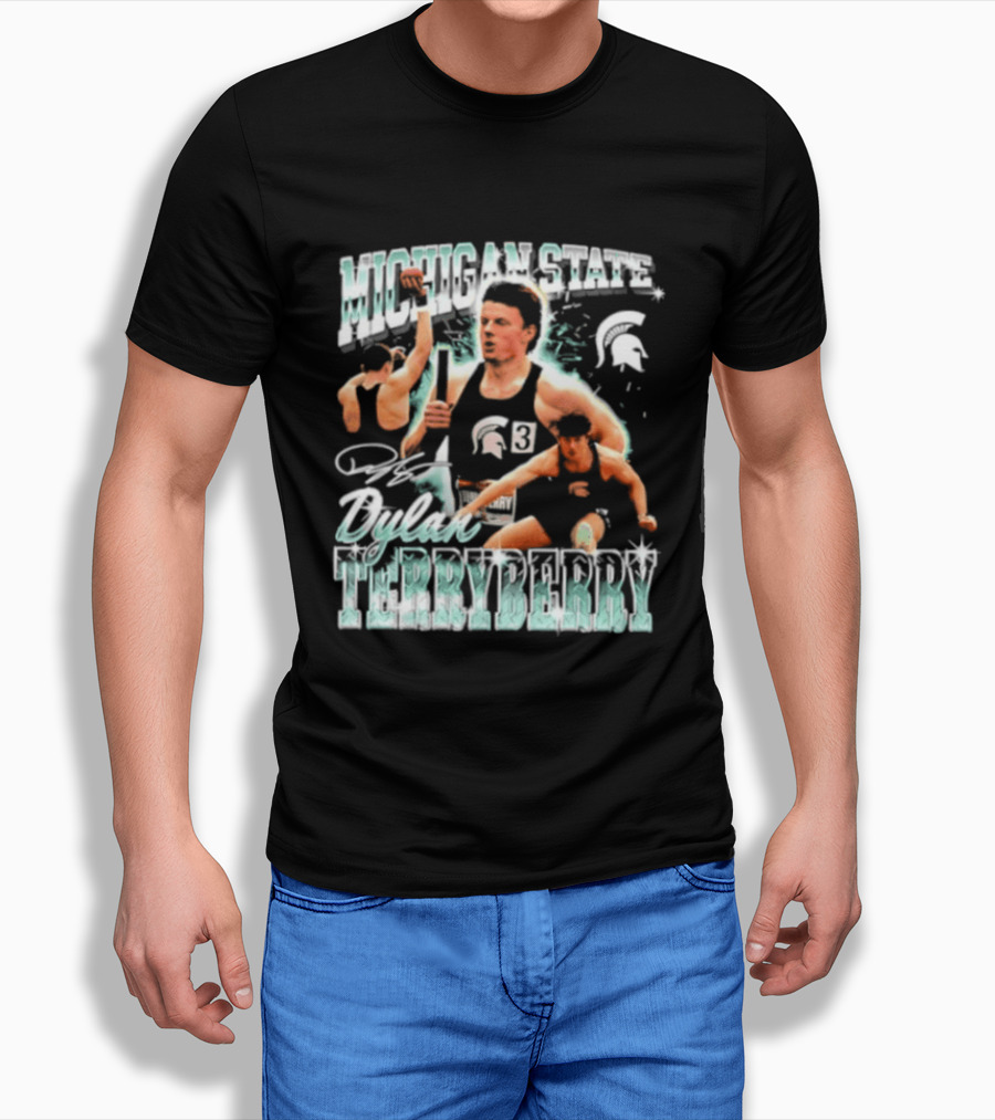 Michigan State Spartans Dylan Terryberry Player Collage T-Shirt