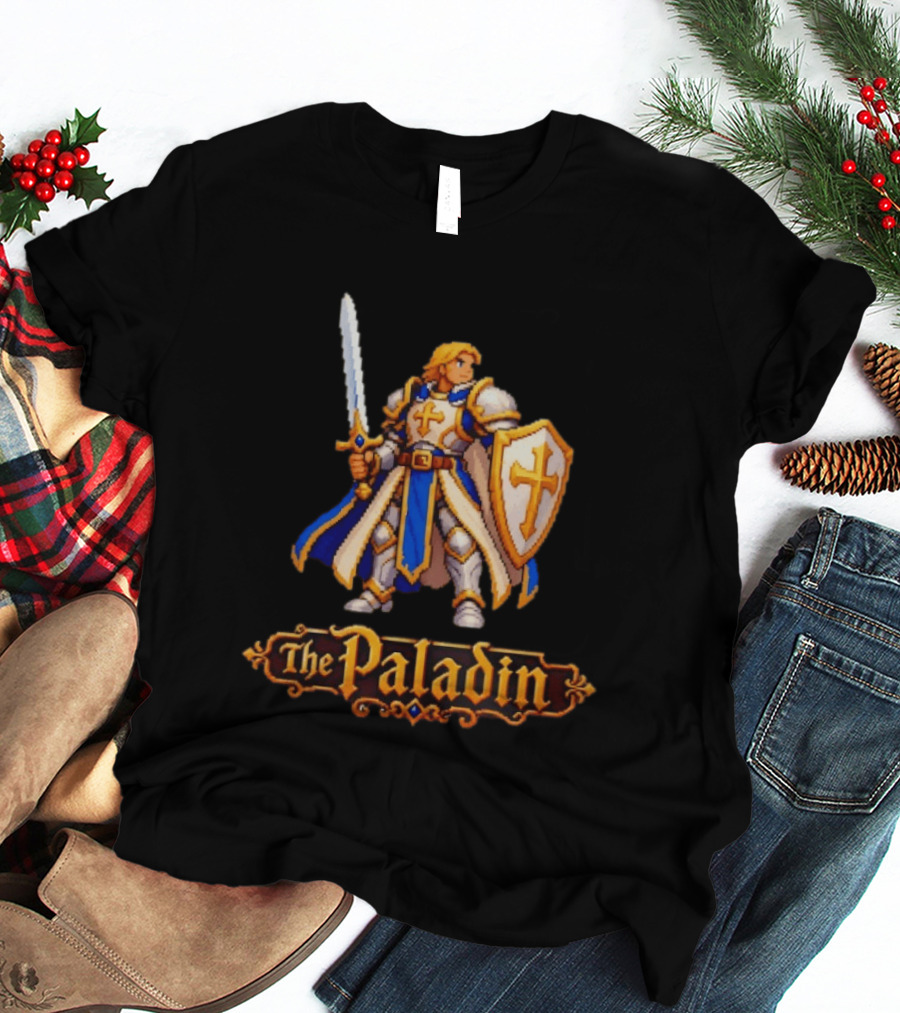 The Paladin Retro 16 Bit Game Warrior T-Shirt