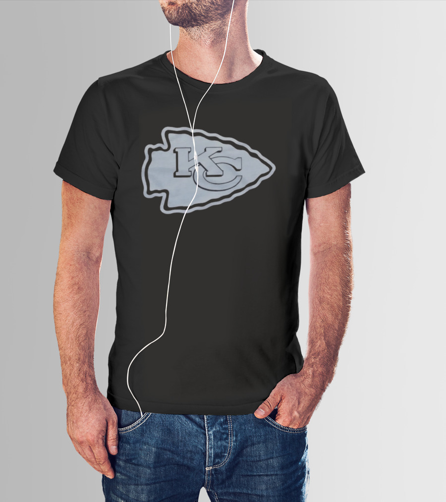 Kansas City Chiefs KC Arrowhead Blackout Vintage '72 Football T-Shirt