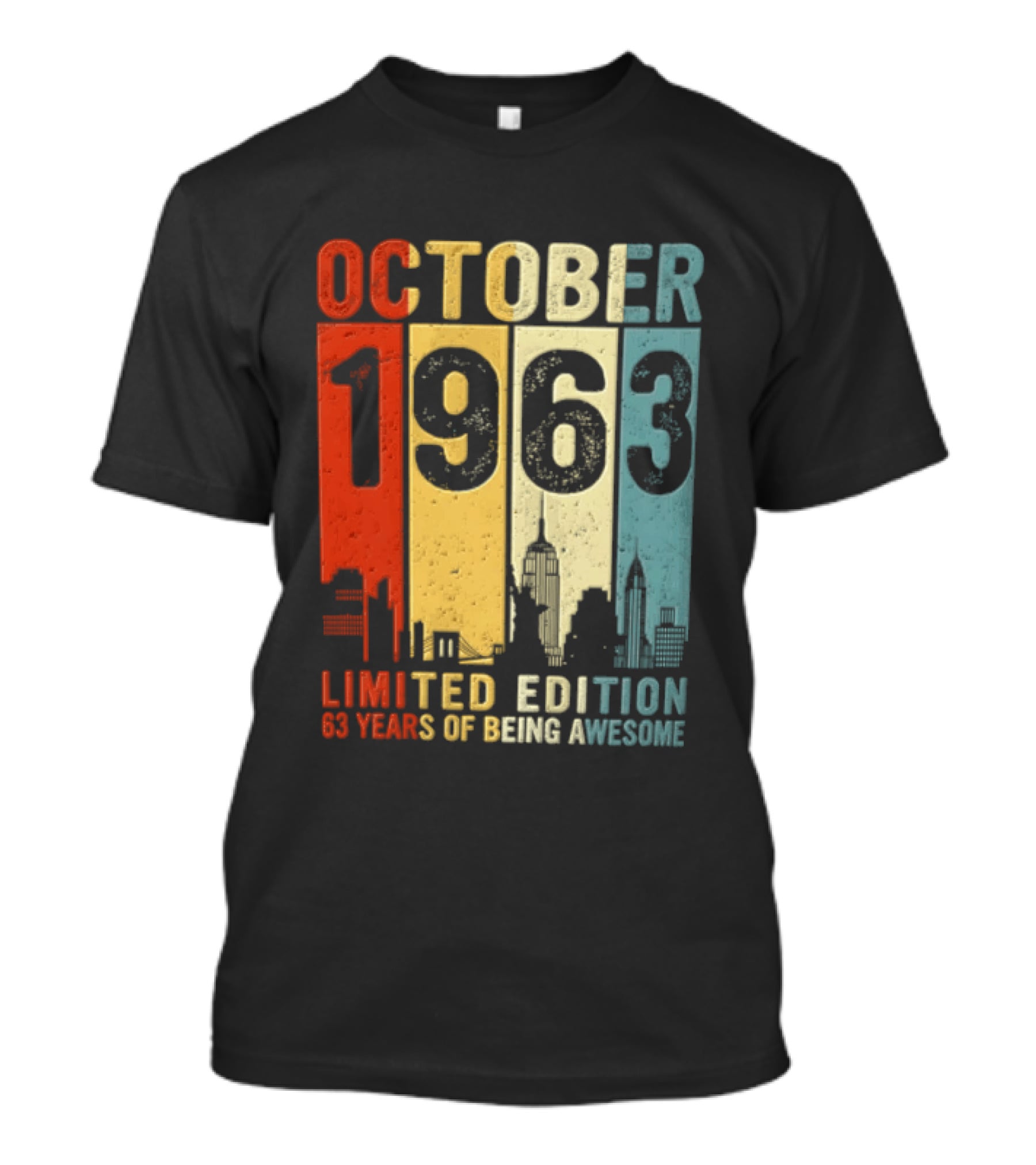 October 1963 Limited Edition 60 Years Of Being Awesome New York City Skyline T-Shirt