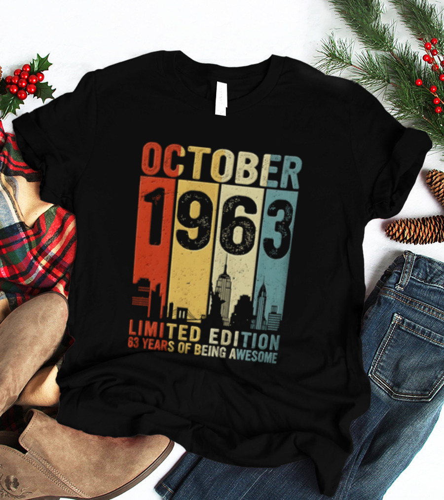 October 1963 Limited Edition 60 Years Of Being Awesome New York City Skyline T-Shirt