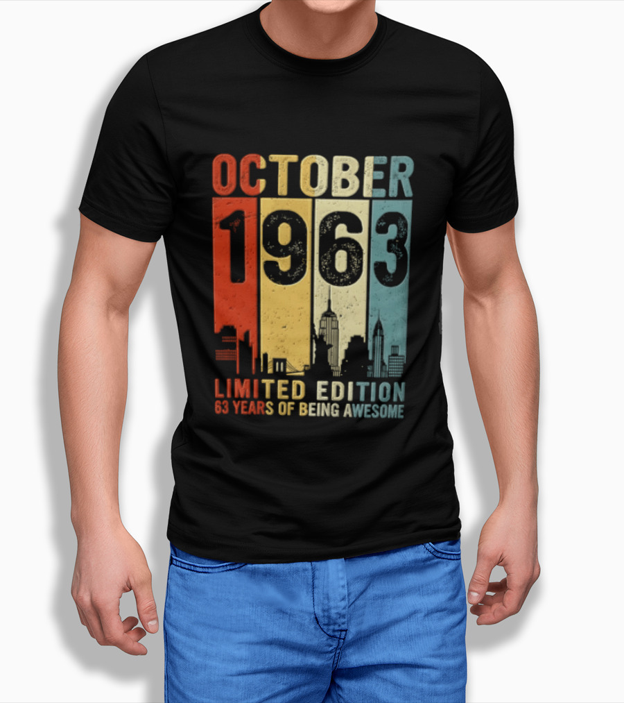 October 1963 Limited Edition 60 Years Of Being Awesome New York City Skyline T-Shirt