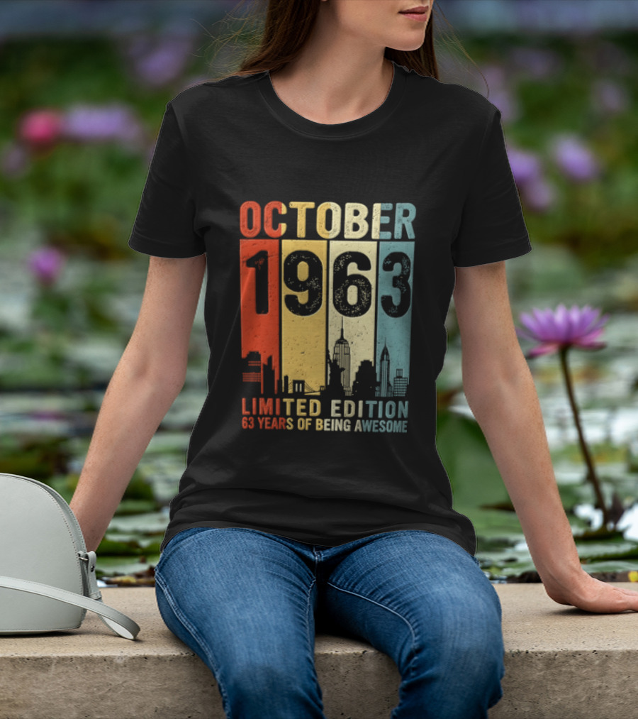 October 1963 Limited Edition 60 Years Of Being Awesome New York City Skyline T-Shirt