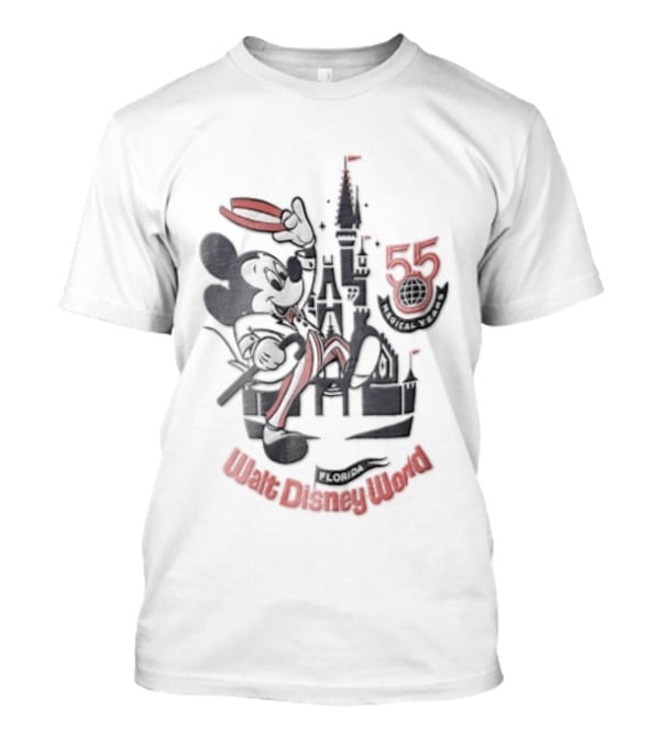 Walt Disney World Mickey Mouse 55 Magical Years Tipping Hat Castle T-Shirt