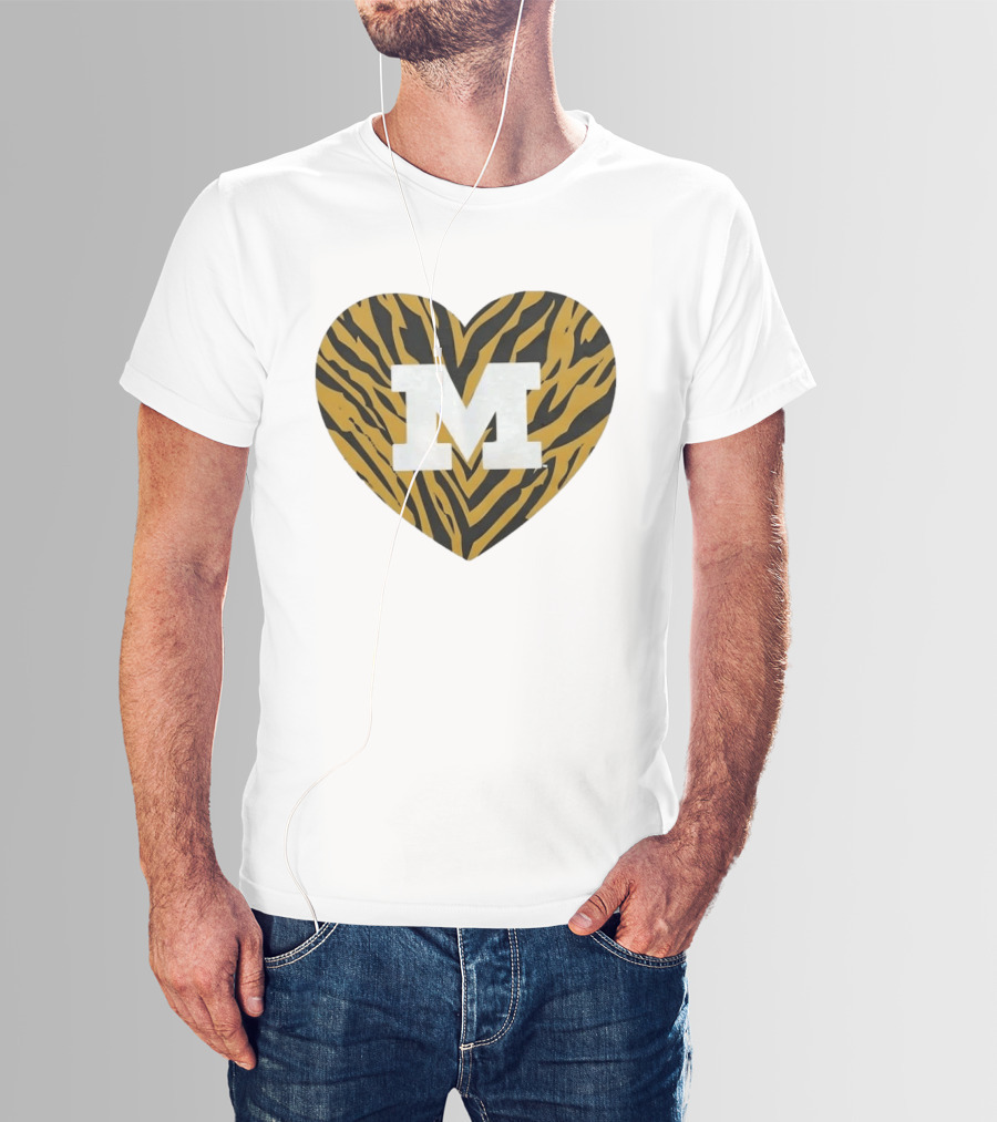 Mizzou Heart M Tiger Stripes Bold Spirit T-Shirt