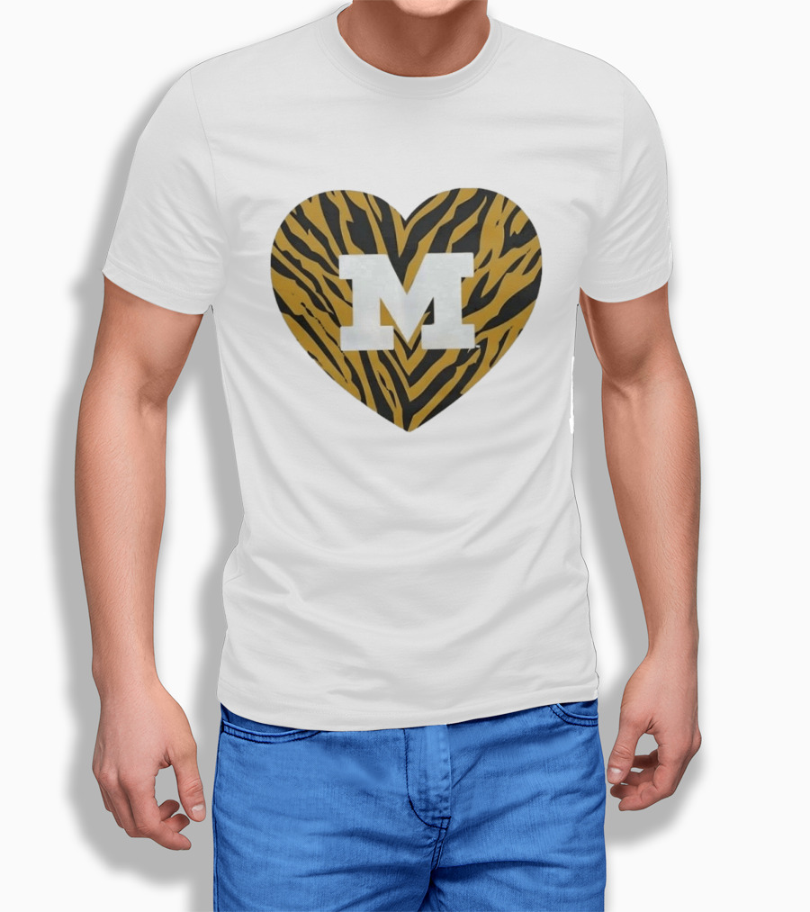 Mizzou Heart M Tiger Stripes Bold Spirit T-Shirt