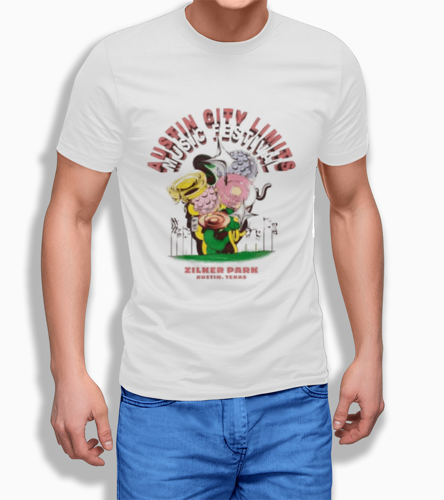 Austin City Limits Music Festival Psychedelic Florals 2023 Lineup T-Shirt