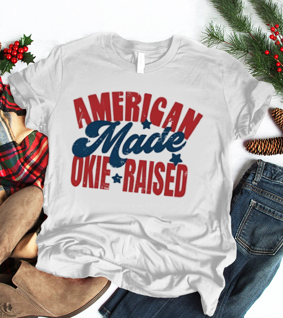 American Made Okie Raised Stars Vintage Appeal T-Shirt