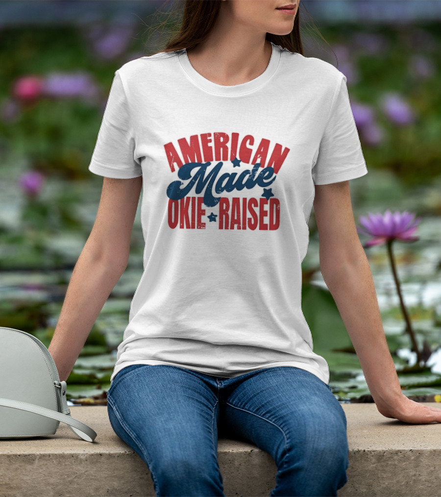 American Made Okie Raised Stars Vintage Appeal T-Shirt