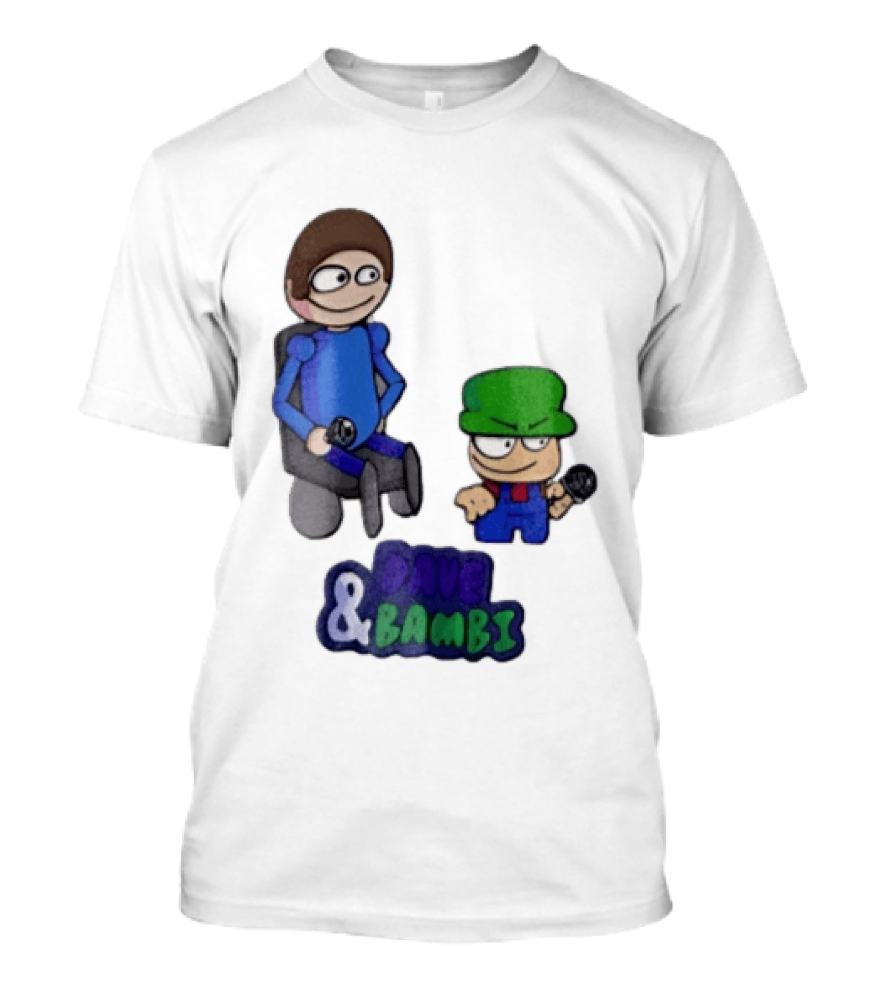 Dave And Bambi Characters Holding Microphones Cartoon T-Shirt