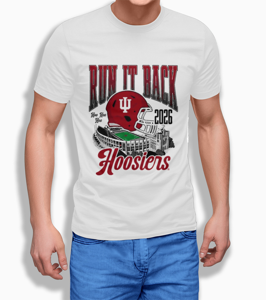 Run It Back Hoosiers Football Helmet 2026 Indiana University T-Shirt