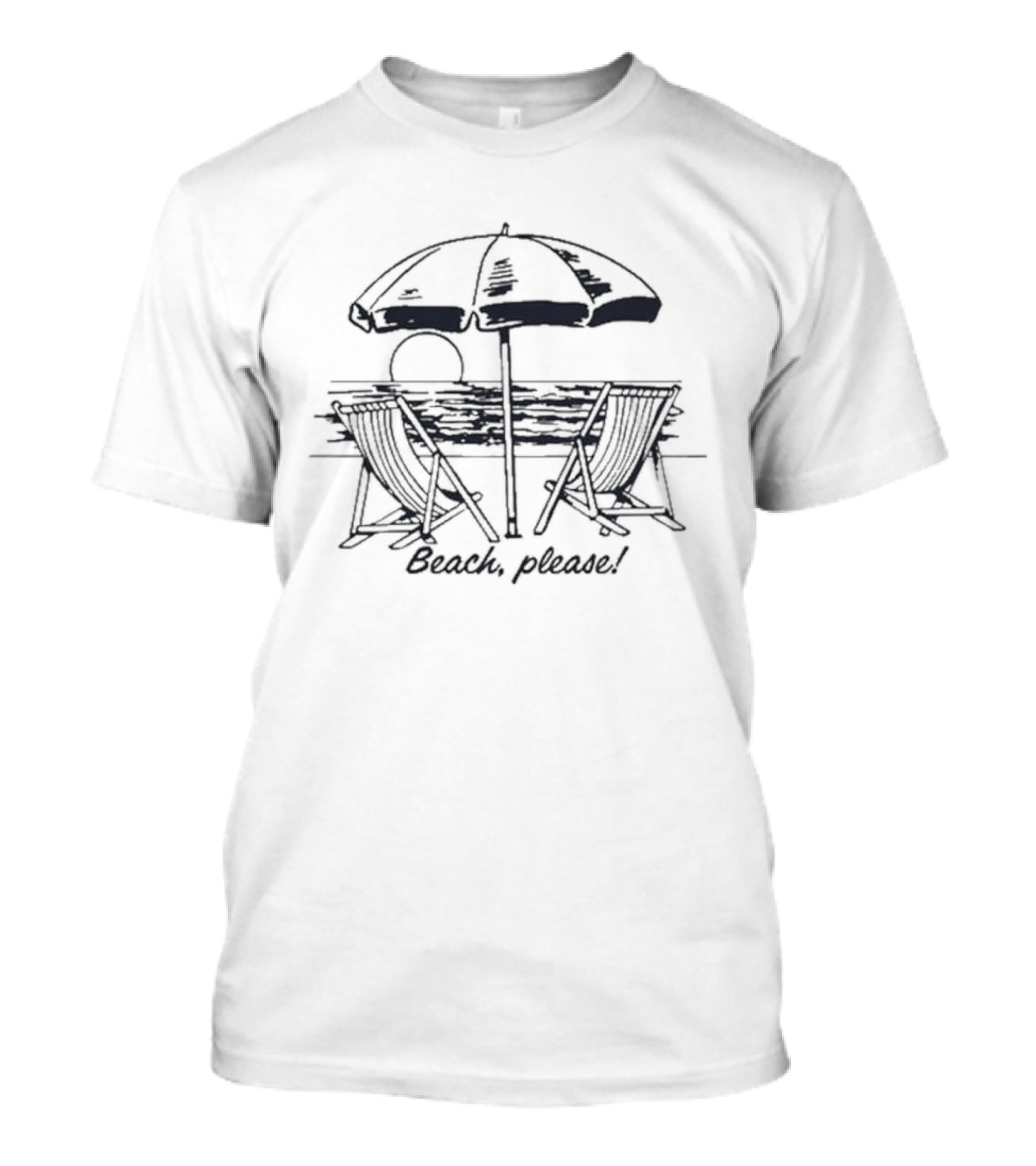 Oceans Calling Festival 2026 Women's Beach Please Sunset Umbrella Ocean Scene T-Shirt