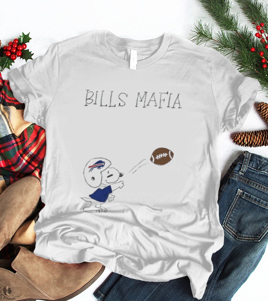 Snoopy Bills Mafia Buffalo Bills Football Fan Apparel Peanuts Sports T-Shirt