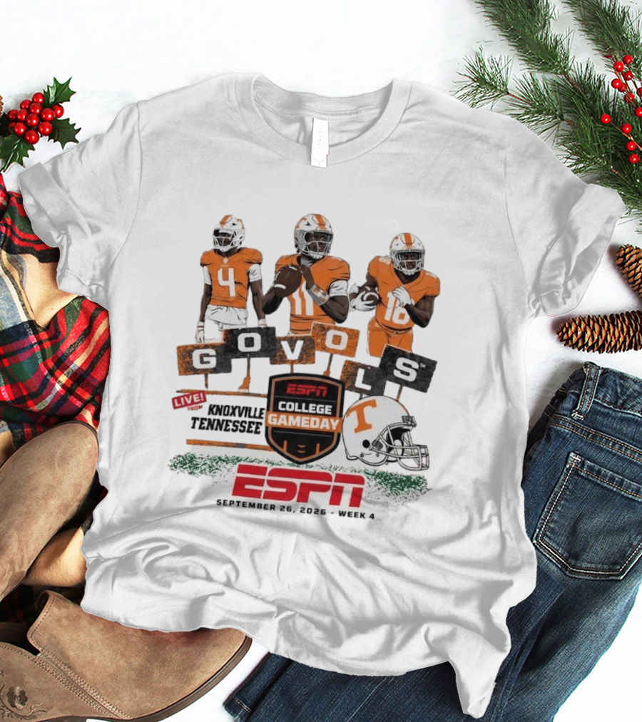 Gameday Knoxville Tennessee Go Vols ESPN College Football September 26 2026 Week 4 T-Shirt