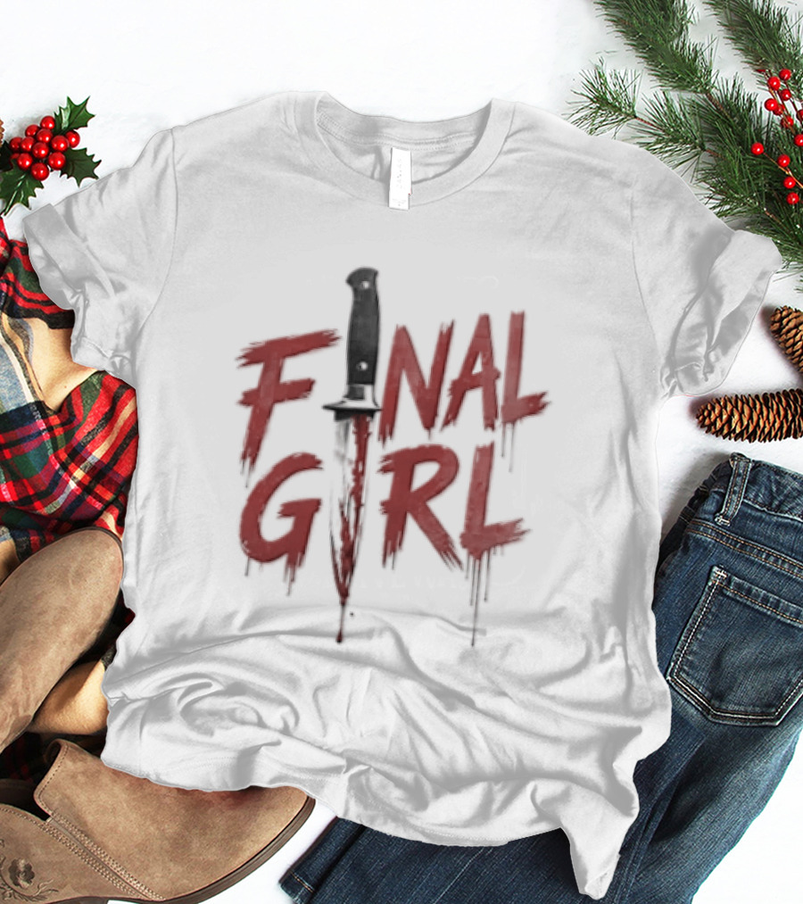 Final Girl Blood Soaked Knife Horror T-Shirt