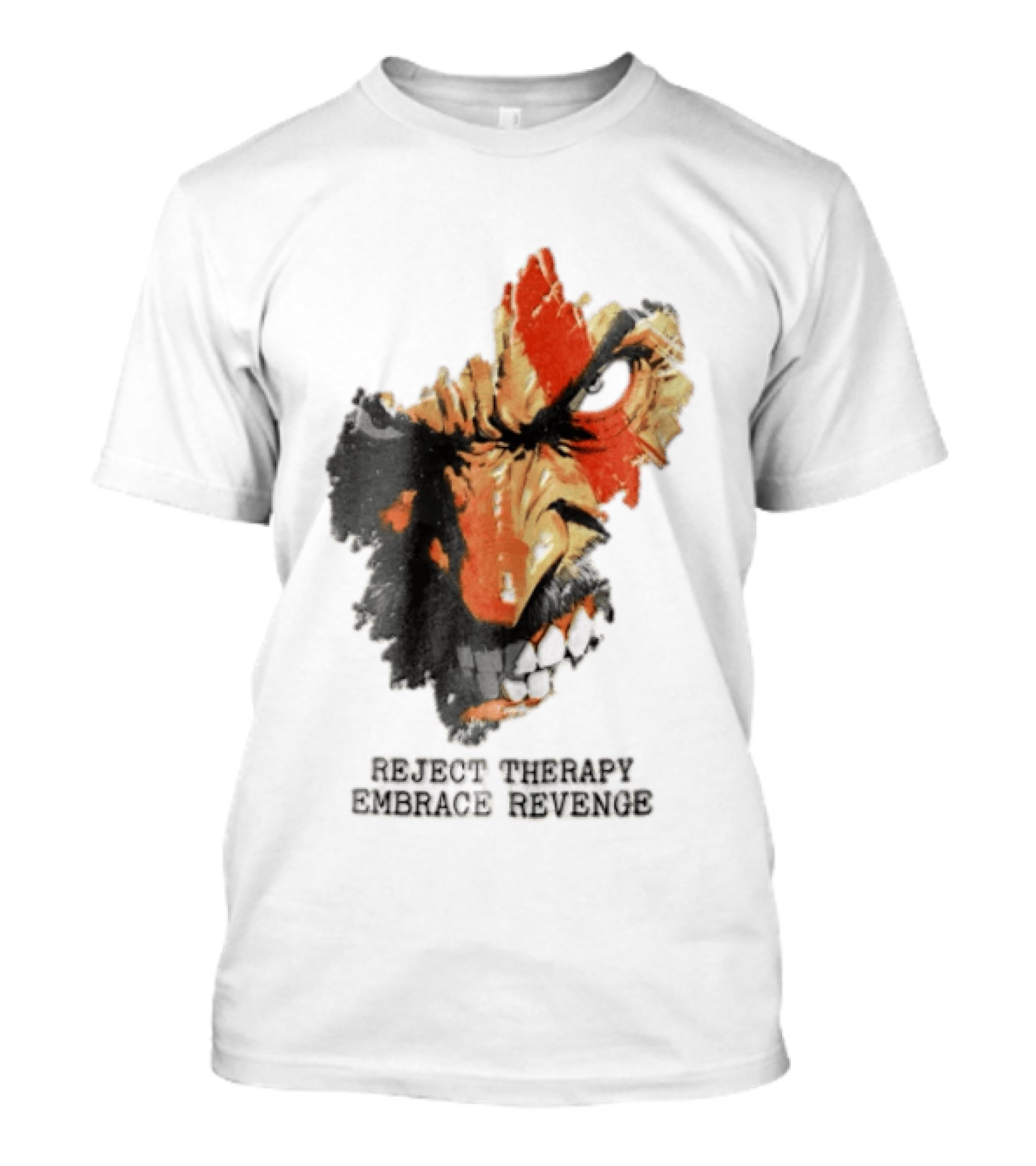 Reject Therapy Embrace Revenge Kratos Angry Bearded Man Red Tattoo God Of War T-Shirt