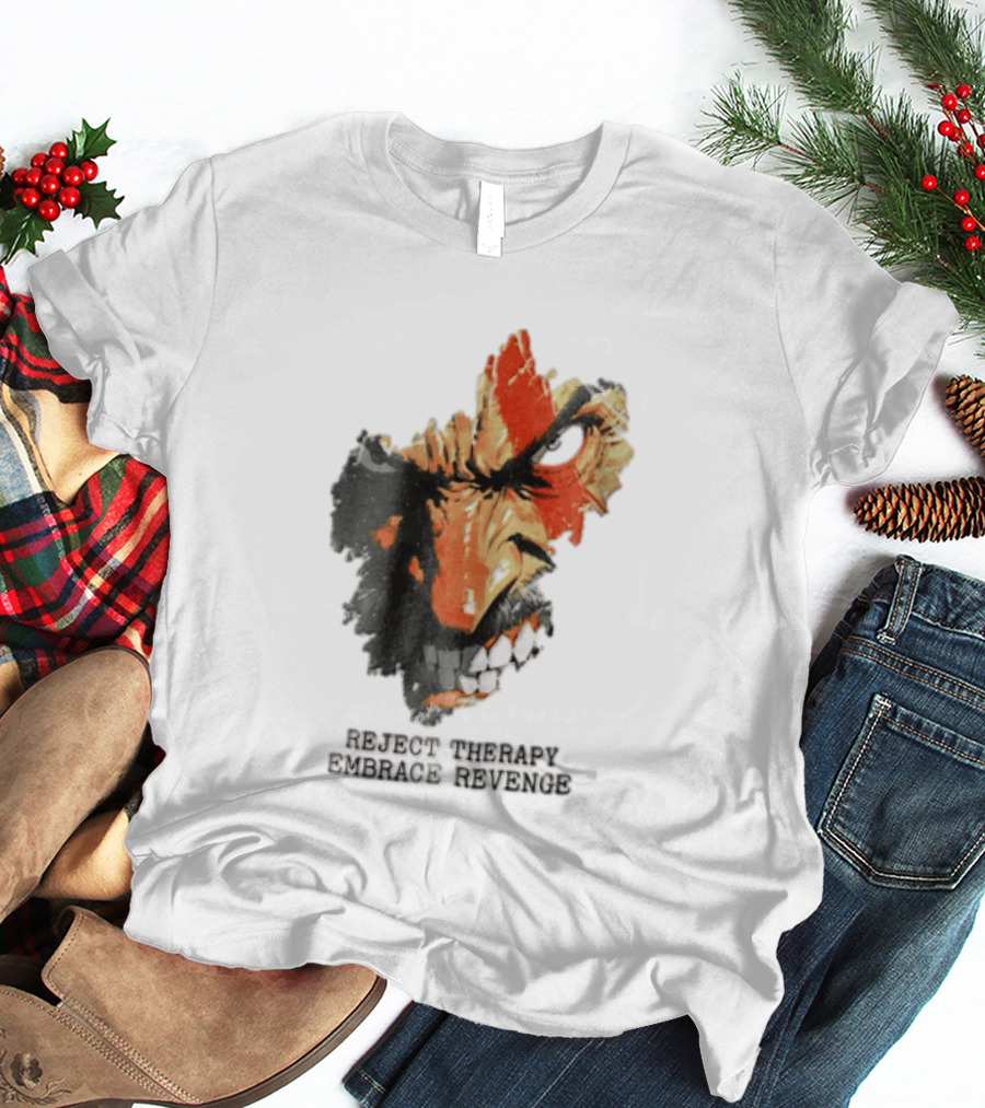 Reject Therapy Embrace Revenge Kratos Angry Bearded Man Red Tattoo God Of War T-Shirt