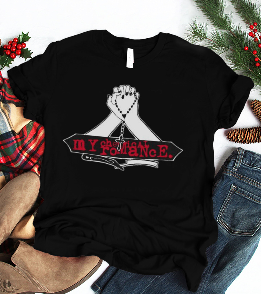 My Chemical Romance Praying Hands Rosary T-Shirt