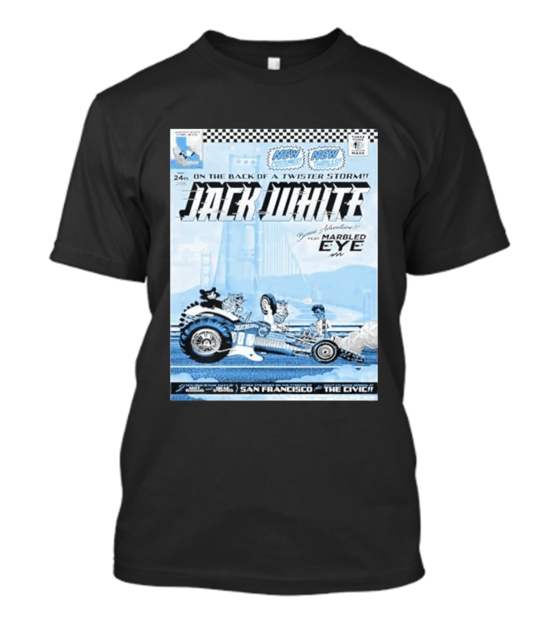 Jack White San Francisco Event At Bill Graham Civic Featuring Marbled Eye 2026 T-Shirt