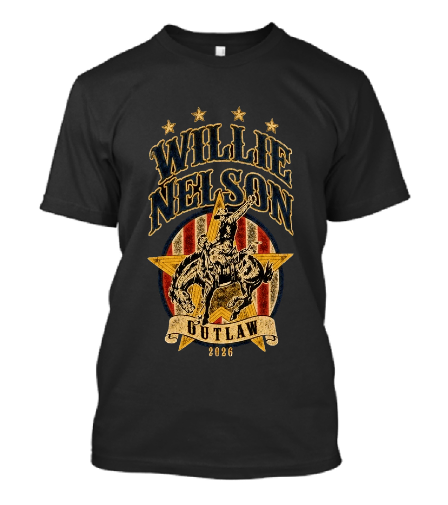 Willie Nelson Outlaw Tour 2026 Cowboy Star Rider T-Shirt