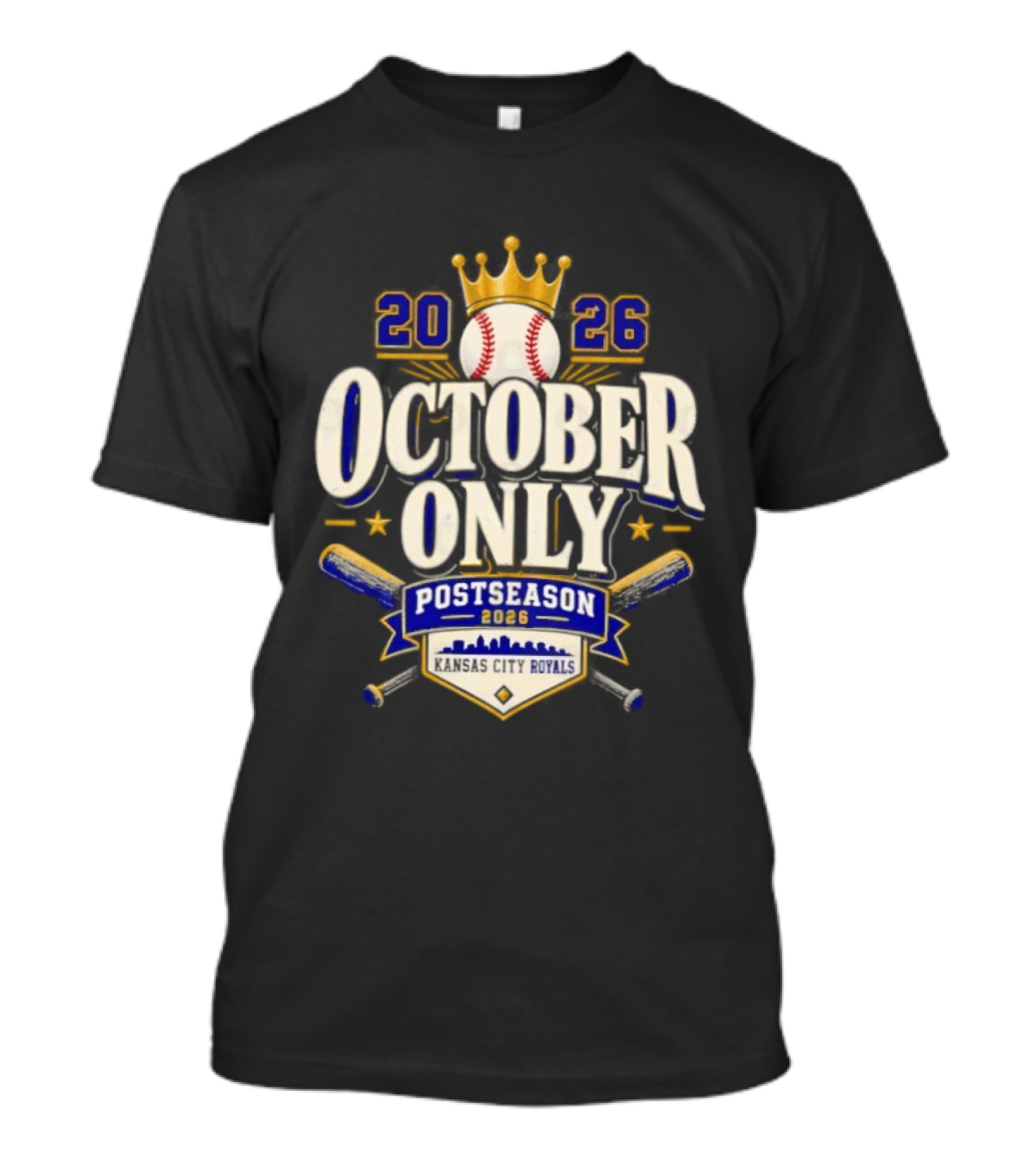 Kansas City Royals 2026 October Only Postseason Baseball Crown T-Shirt