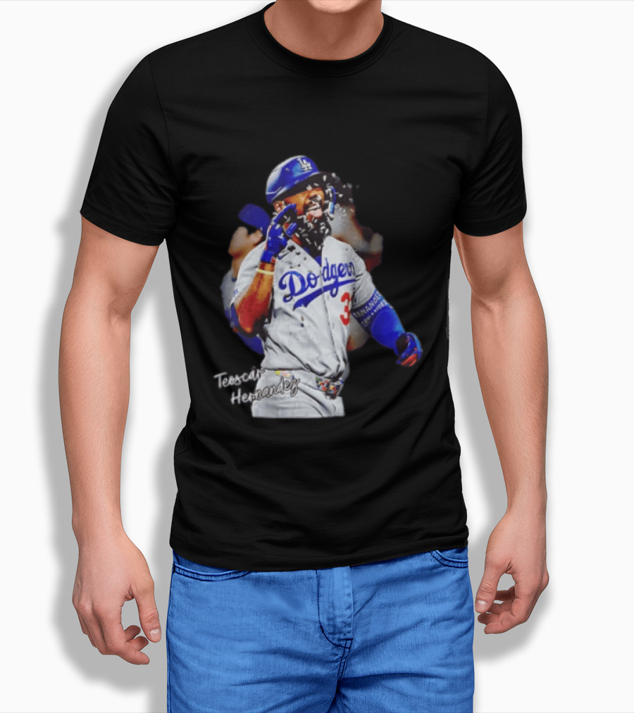 Los Angeles Dodgers Teoscar Hernandez MLB Player Celebration T-Shirt