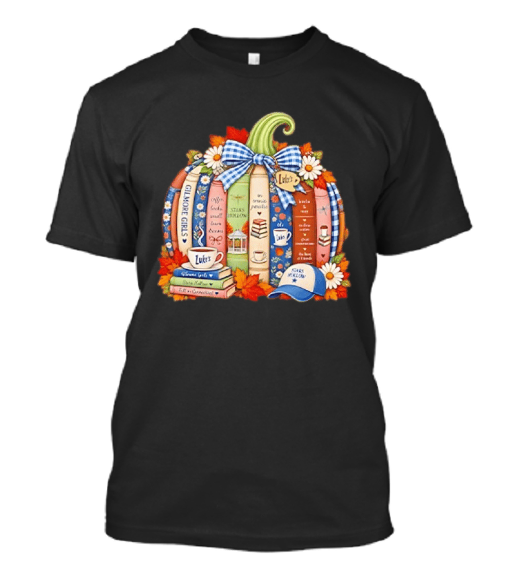 Gilmore Girls Pumpkin Stars Hollow Luke's Coffee Autumn Cozy Bookish Vibes T-Shirt
