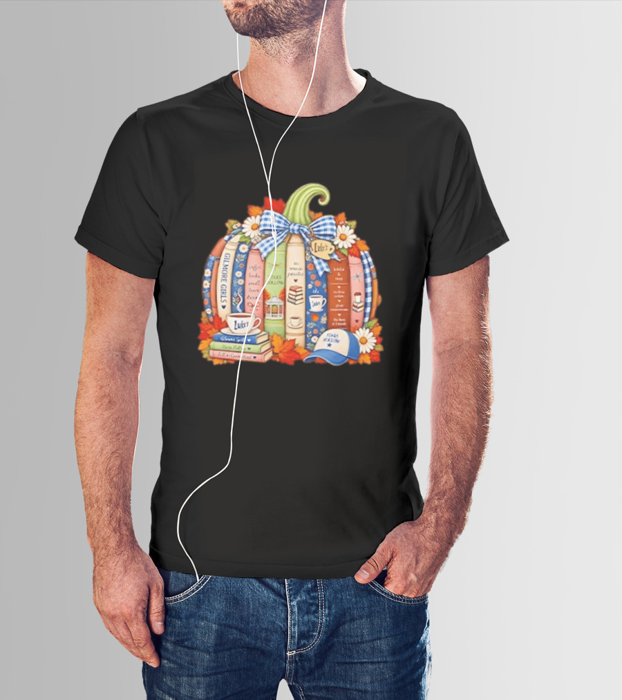 Gilmore Girls Pumpkin Stars Hollow Luke's Coffee Autumn Cozy Bookish Vibes T-Shirt