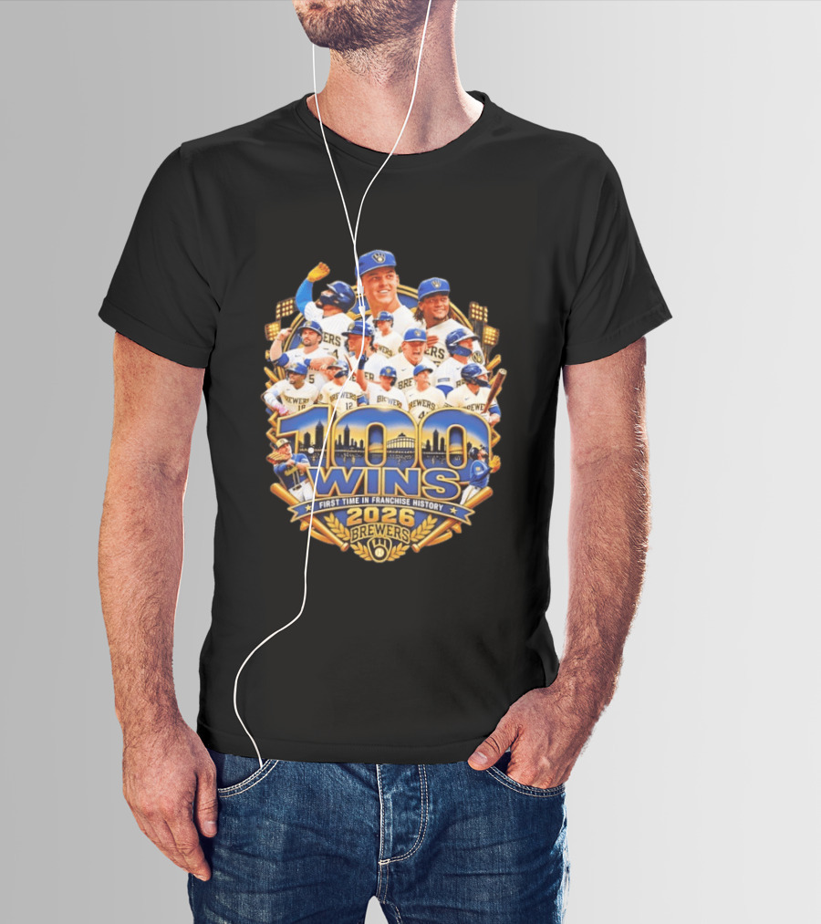 Milwaukee Brewers 100 Wins First Time In Franchise History 2026 Celebration T-Shirt