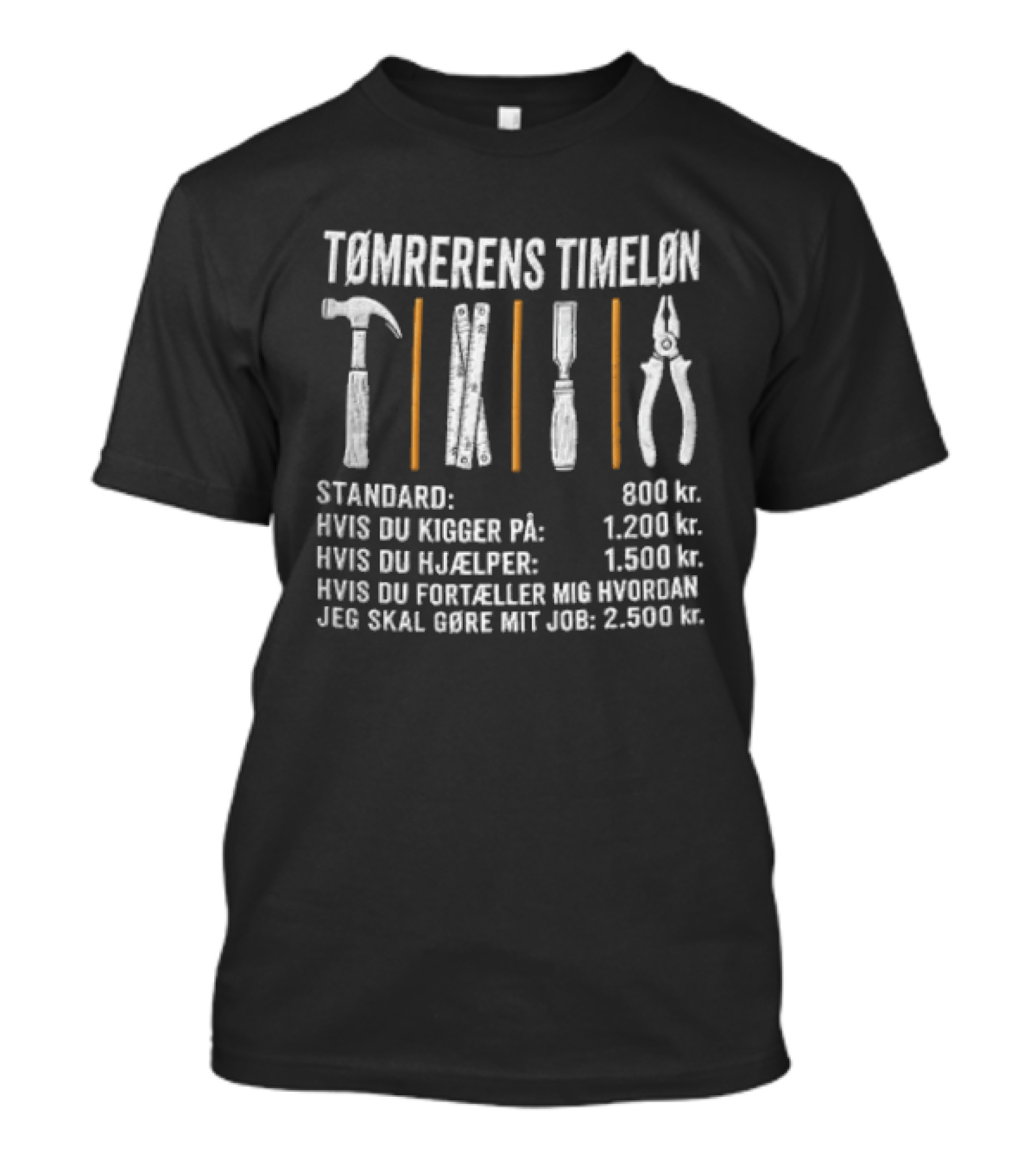 Tømrerens Timeløn Standard Hvis Du Kigger På Hvis Du Hjælper Hvis Du Fortæller Mig Hvordan Jeg Skal Gøre Mit Job Værktøj Grafik T-Shirt